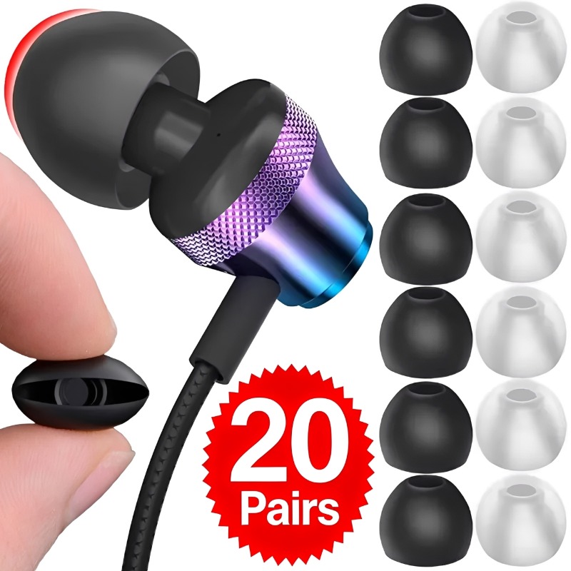 Silicone Ear Tip Replacement - 1-20 Pares de Almofadas de Silicone